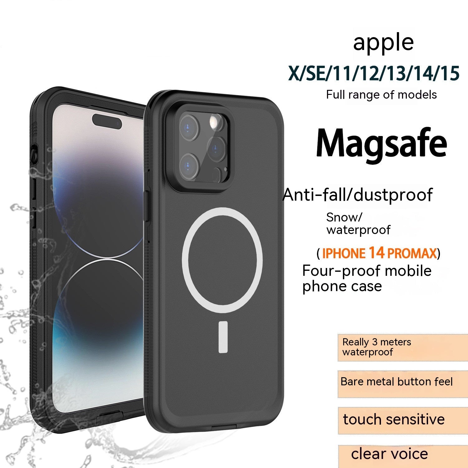 AquaShield Pro: Multi-Protection iPhone Armor | IP68 Waterproof | Magnetic Wireless Charging | Anti-Fall