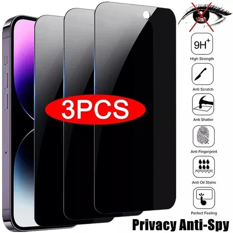 Shop 3 - PCS Anti - Spy Privacy Tempered Glass iPhone Screen Protector on sale