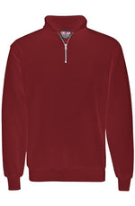 Shop Made in USA Quarter-Zip Pullover Sweater from YOLO Golf-2025. Red long-sleeve pullover with cadet collar and sleek fit for men.