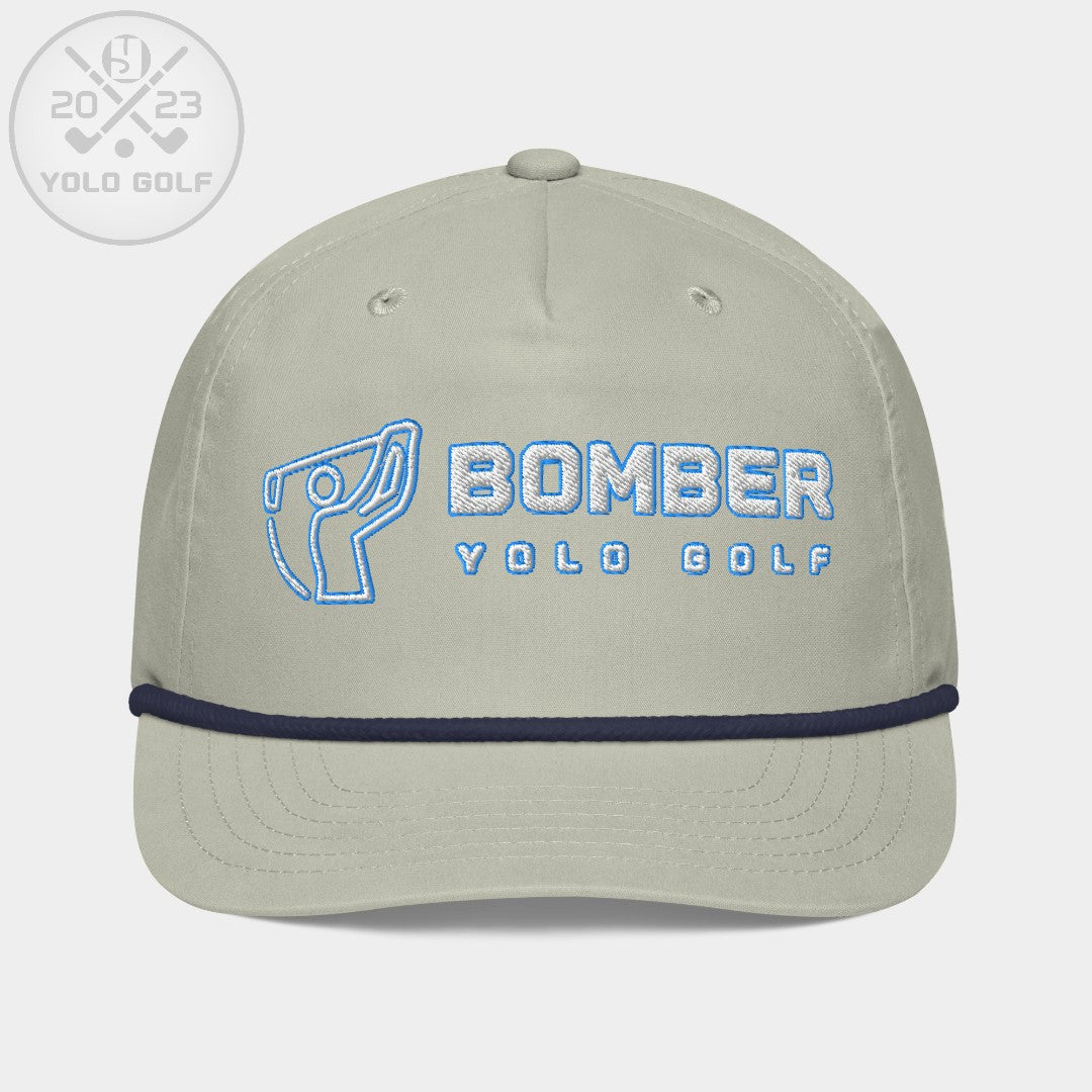 Shop "Bomber" Golf Rope Cap (White Teal Embroidery) on sale