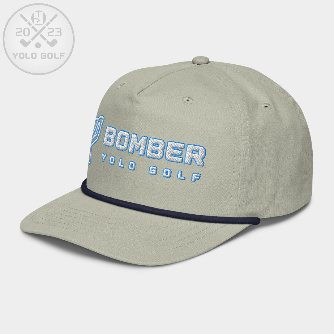 Shop "Bomber" Golf Rope Cap (White Teal Embroidery) on sale