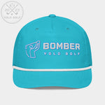 Shop "Bomber" Golf Rope Cap (White Teal Embroidery) on sale