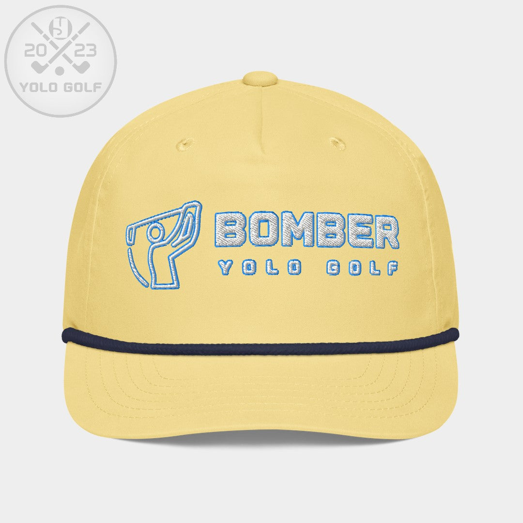 Shop "Bomber" Golf Rope Cap (White Teal Embroidery) on sale