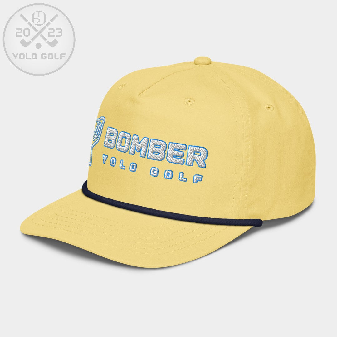 Shop "Bomber" Golf Rope Cap (White Teal Embroidery) on sale