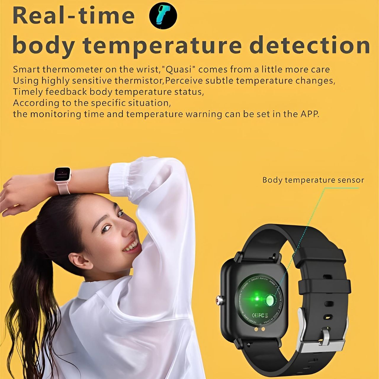 Q9 Pro 1.7in (44mm) Smart Watch | Lightweight | Health Monitoring | Sports Mode | Waterproof IP68 | iOS + Android YOLO Yard