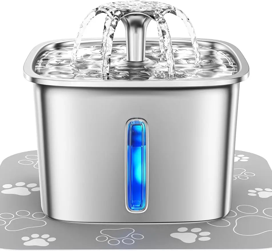 Veken Stainless Steel Dog Cat Water Fountain | 95oz(2.8L) Automatic Water Dispenser