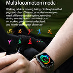 Smart watch with multi-locomotion mode, supporting over 100 exercise options and advanced health tracking features.