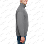 Shop Made in USA Quarter-Zip Pullover Sweater from YOLO Golf-2025. Gray long-sleeve pullover with cadet collar and sleek fit for men.