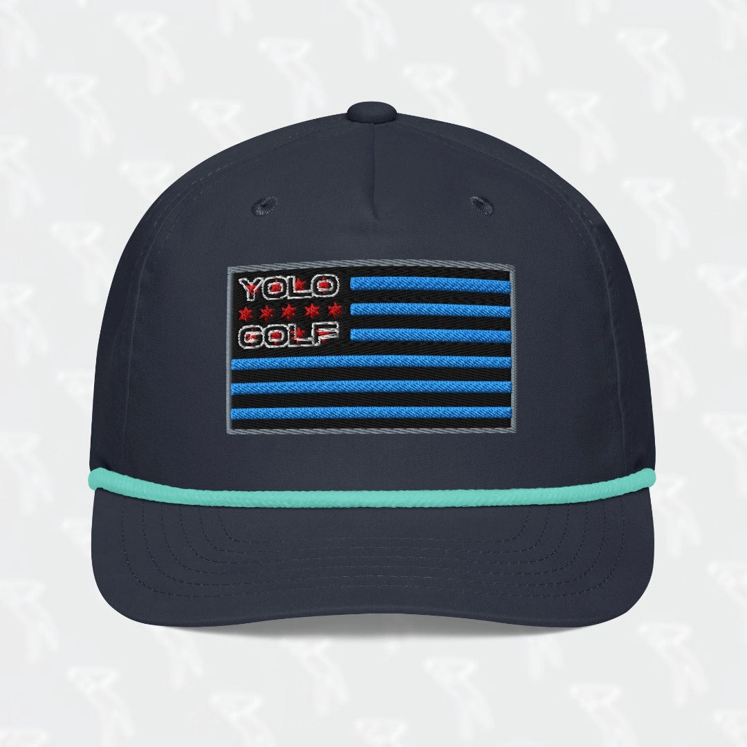 YOLO Golf-USA Flag Patch Rope Cap