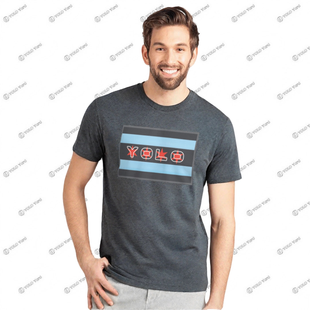 YOLO-Chicago Flag Tri-Blend Crew T-Shirt (Limited Edition)