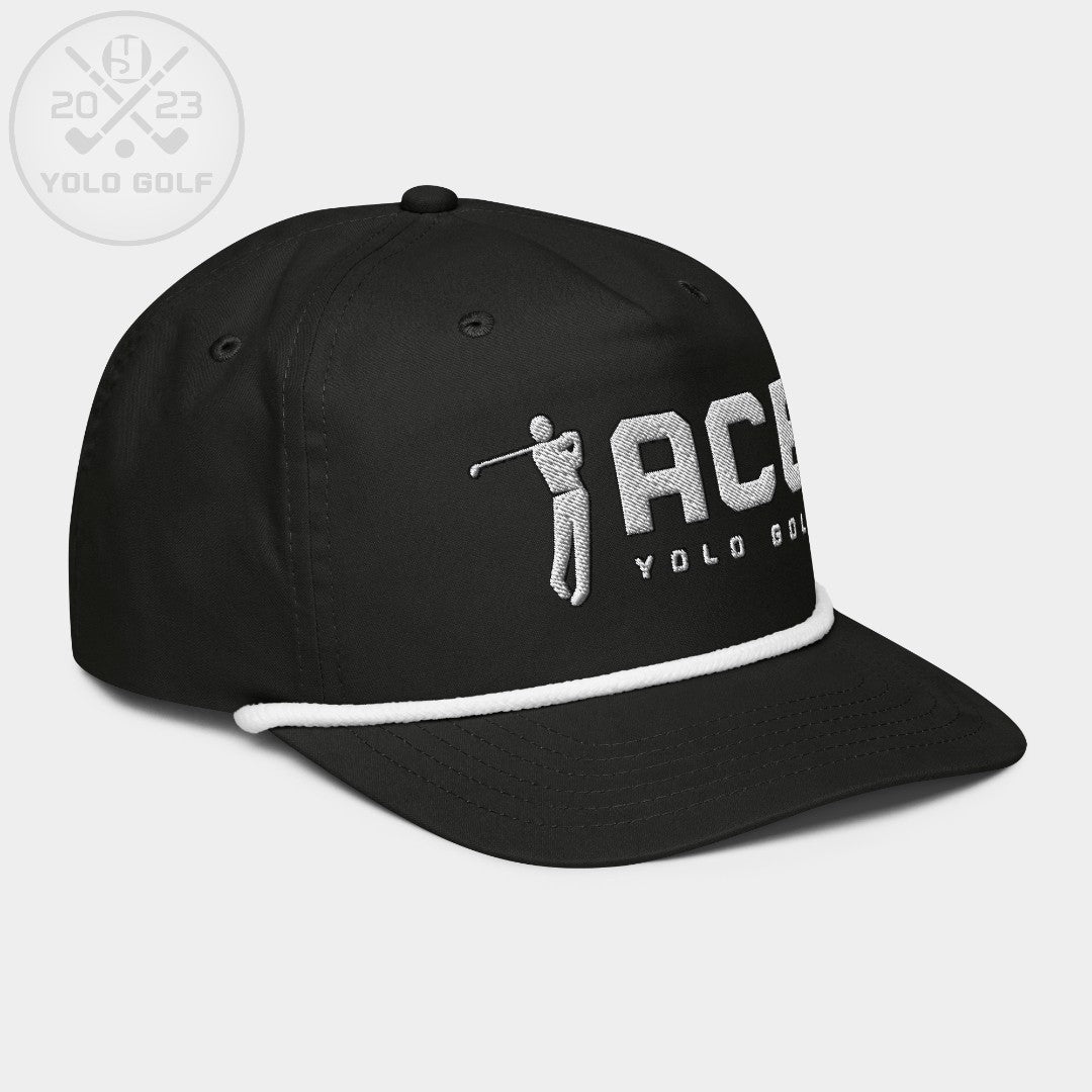 Shop "Ace" Golf Rope Cap (Silver/Black Embroidery) on sale