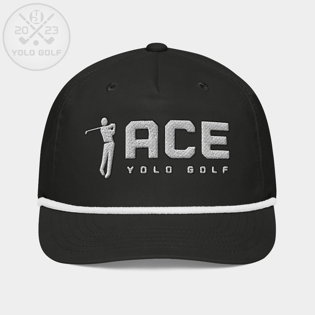 Shop "Ace" Golf Rope Cap (Silver/Black Embroidery) on sale