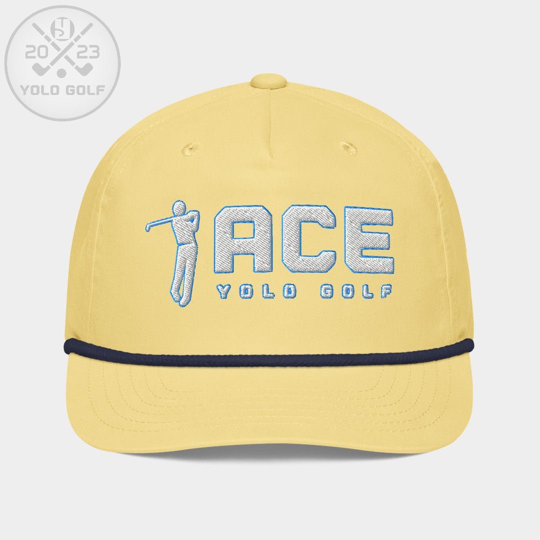 Shop "Ace" Golf Rope Cap (White Teal Embroidery) on sale