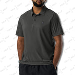 Space-Dyed Polo Shirt from YOLO Golf-adidas X Signature Black Edition in sleek black with a modern fit. Features subtle branding and a stylish, contemporary design.