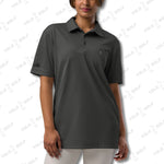 Space-Dyed Polo Shirt from YOLO Golf-adidas X Signature Black Edition in sleek black with a modern fit. Features subtle branding and a stylish, contemporary design.