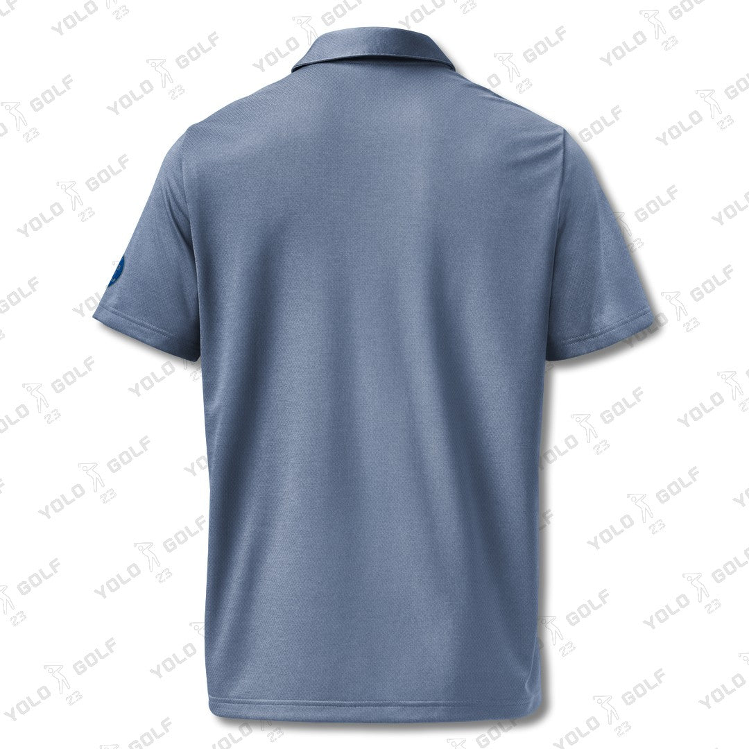 Space-Dyed Polo Shirt YOLO Golf-adidas X Signature Blue Edition featuring moisture-wicking fabric, stylish design, and premium quality for activewear.