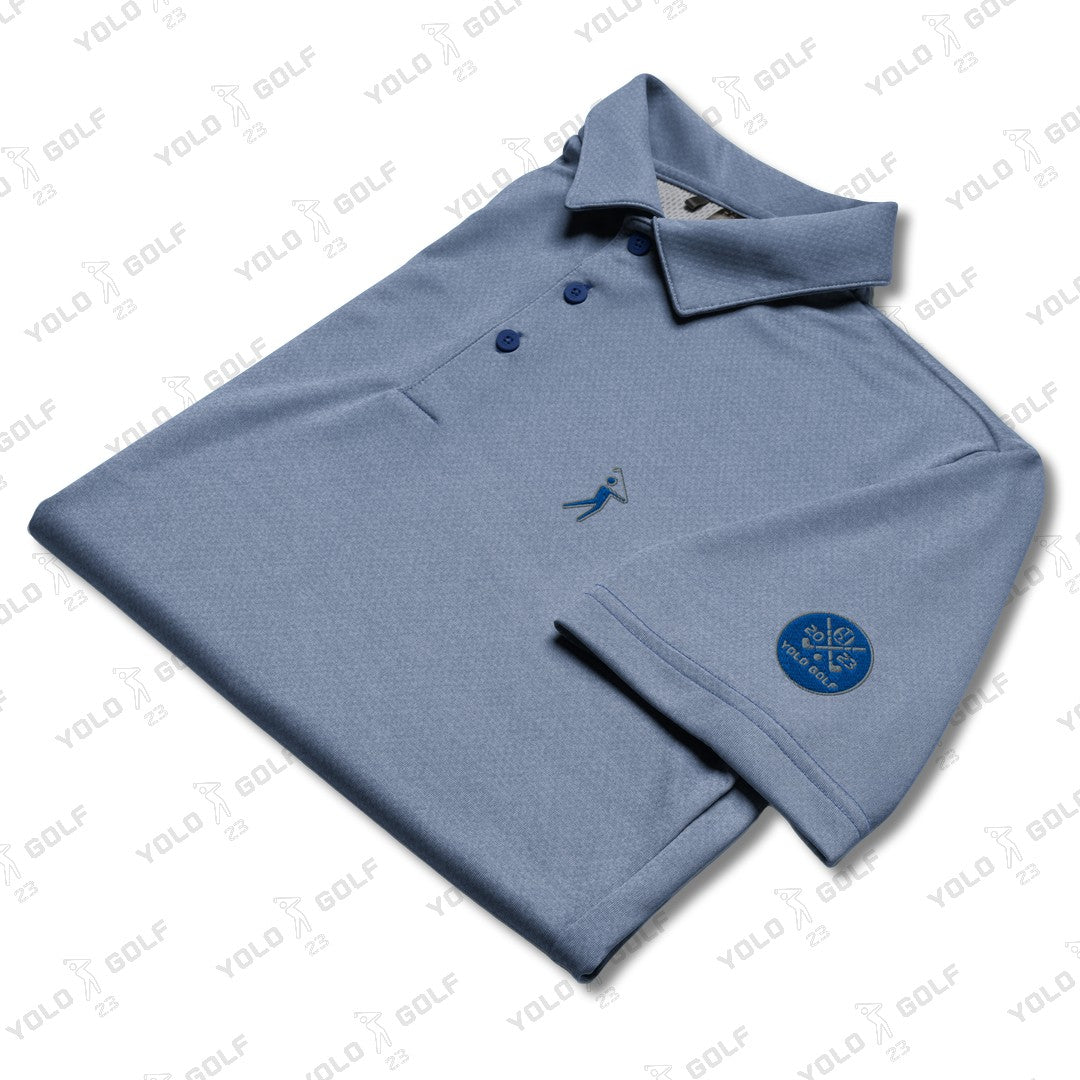 Space-Dyed Polo Shirt YOLO Golf-adidas X Signature Blue Edition featuring moisture-wicking fabric, stylish design, and premium quality for activewear.