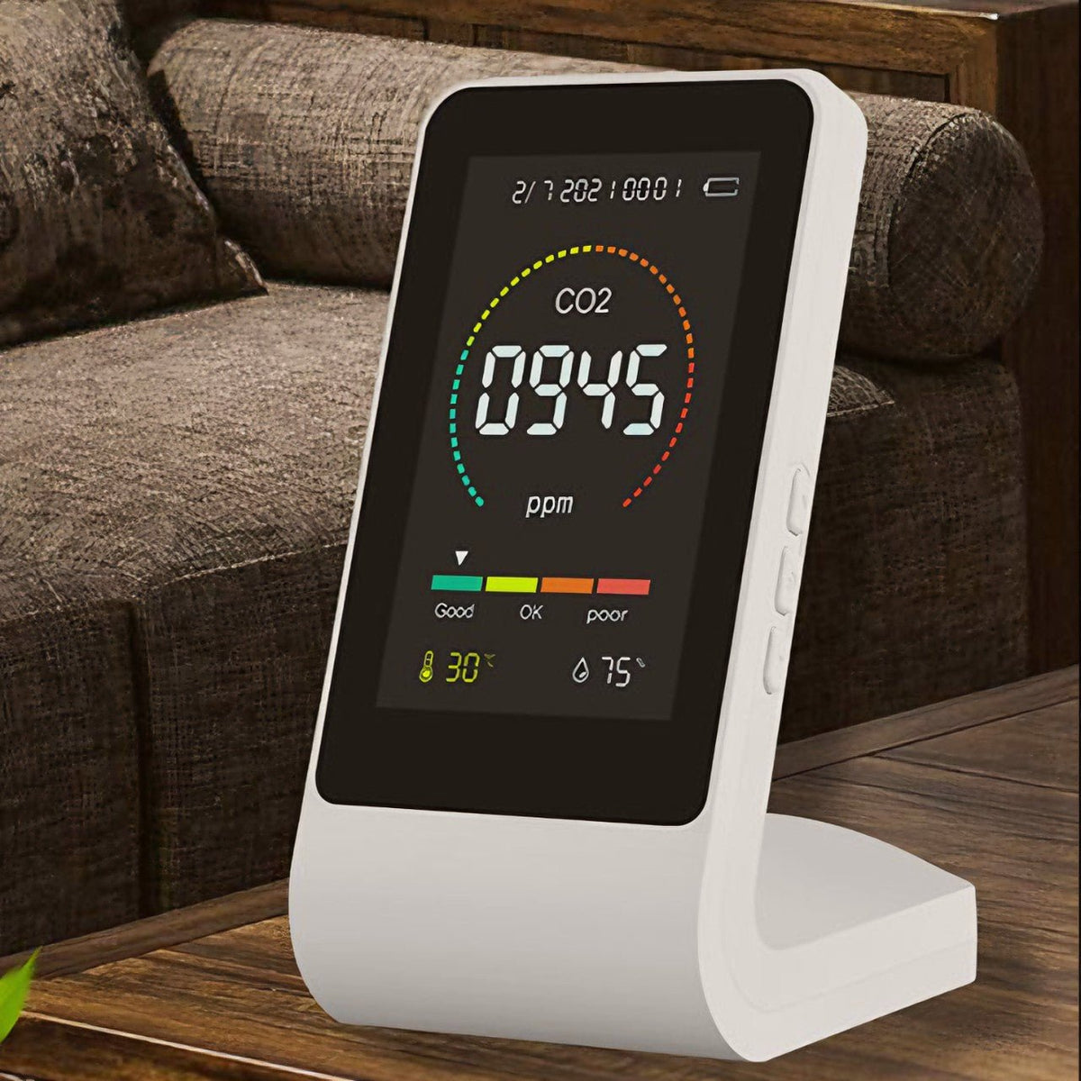 Air Quality Monitor: In-fared 3-in-1 Particle Counter | Carbon Dioxide Detector | Temperature & Humidity Readings YOLO Yard