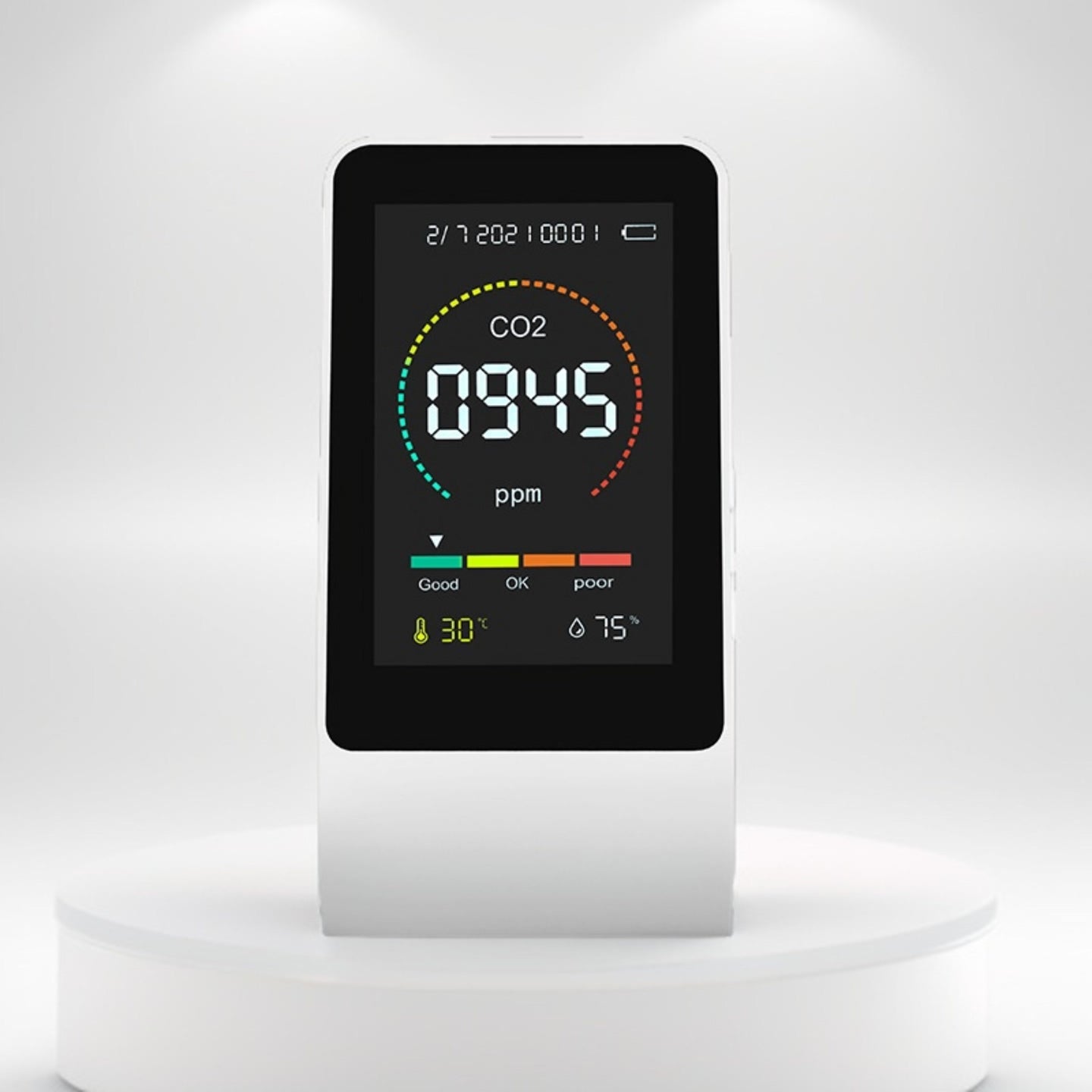 Air Quality Monitor: In-fared 3-in-1 Particle Counter | Carbon Dioxide Detector | Temperature & Humidity Readings YOLO Yard