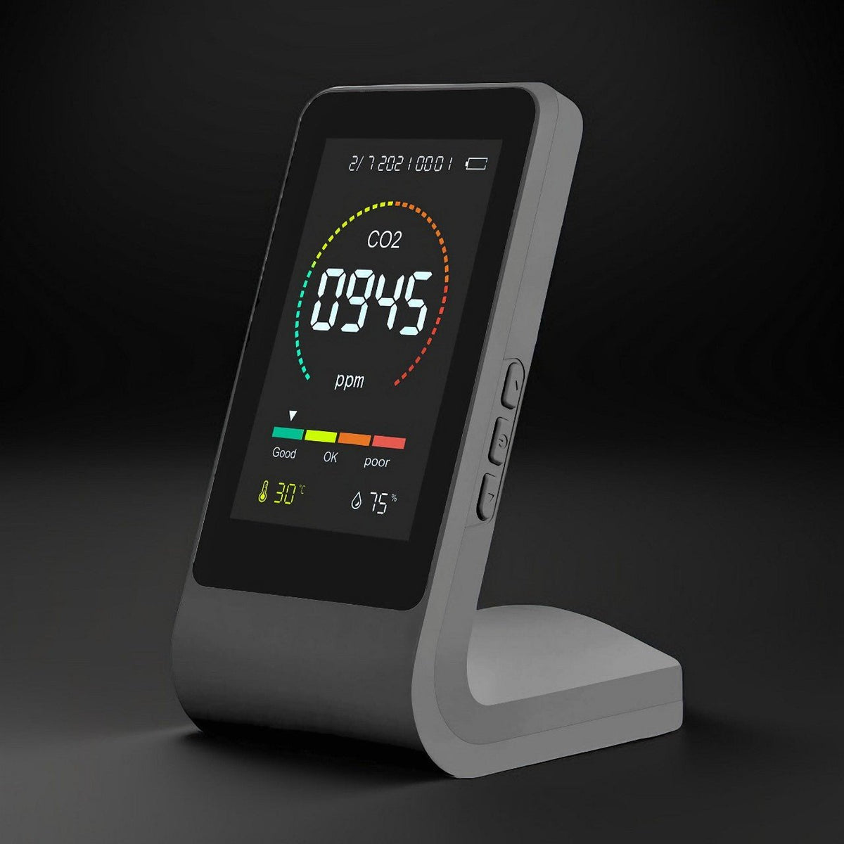 Air Quality Monitor: In-fared 3-in-1 Particle Counter | Carbon Dioxide Detector | Temperature & Humidity Readings YOLO Yard