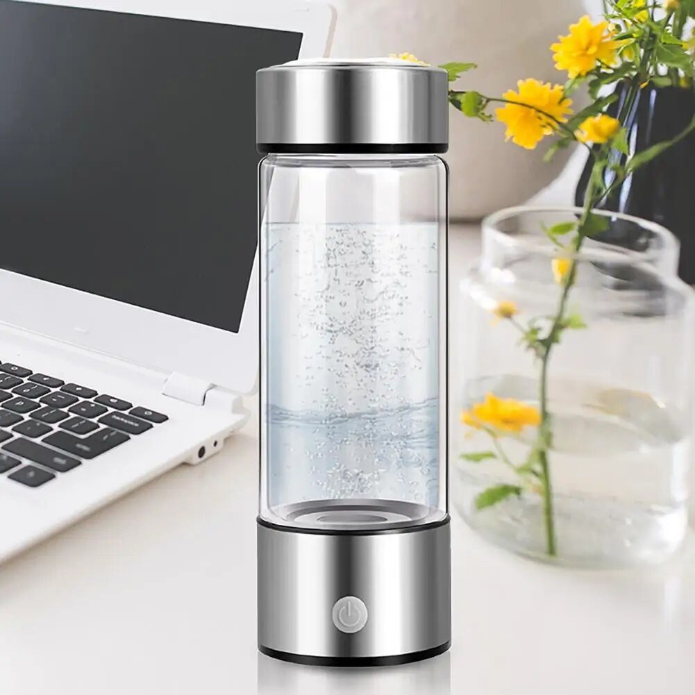 AquaPure Hydrogen Water Ionizer 420ML Bottle | Mineral Infuser | Rapid Electrolysis | Vastly Improve Water Quality YOLO Yard