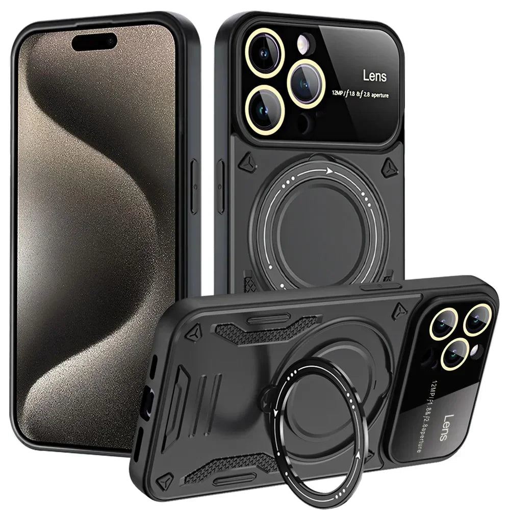 Shop ArmorLens 360: Rotating Stand Magnetic iPhone Case | Full Coverage Lens Protection Mobile Phone Case sale