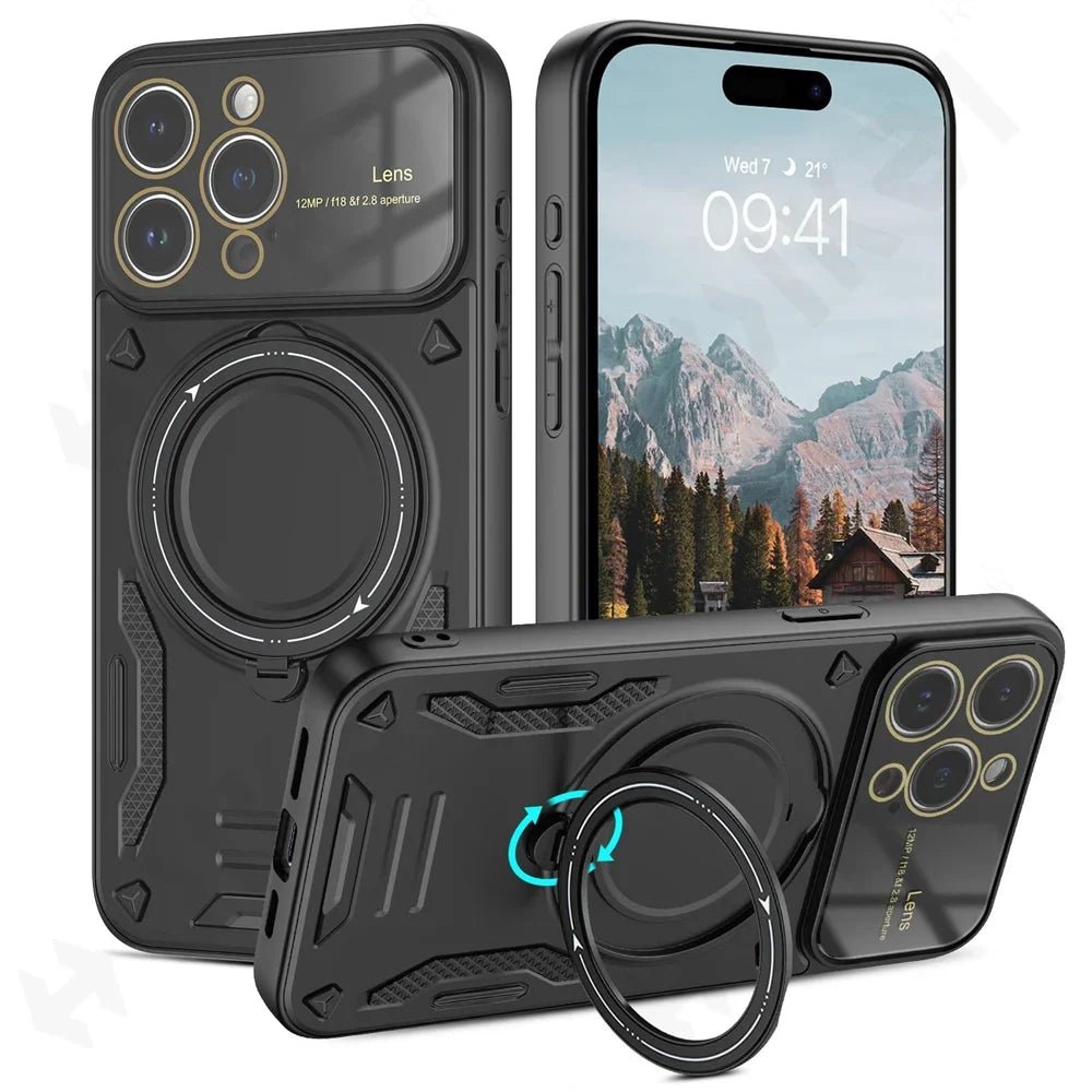 Shop ArmorLens 360: Rotating Stand Magnetic iPhone Case | Full Coverage Lens Protection Mobile Phone Case sale