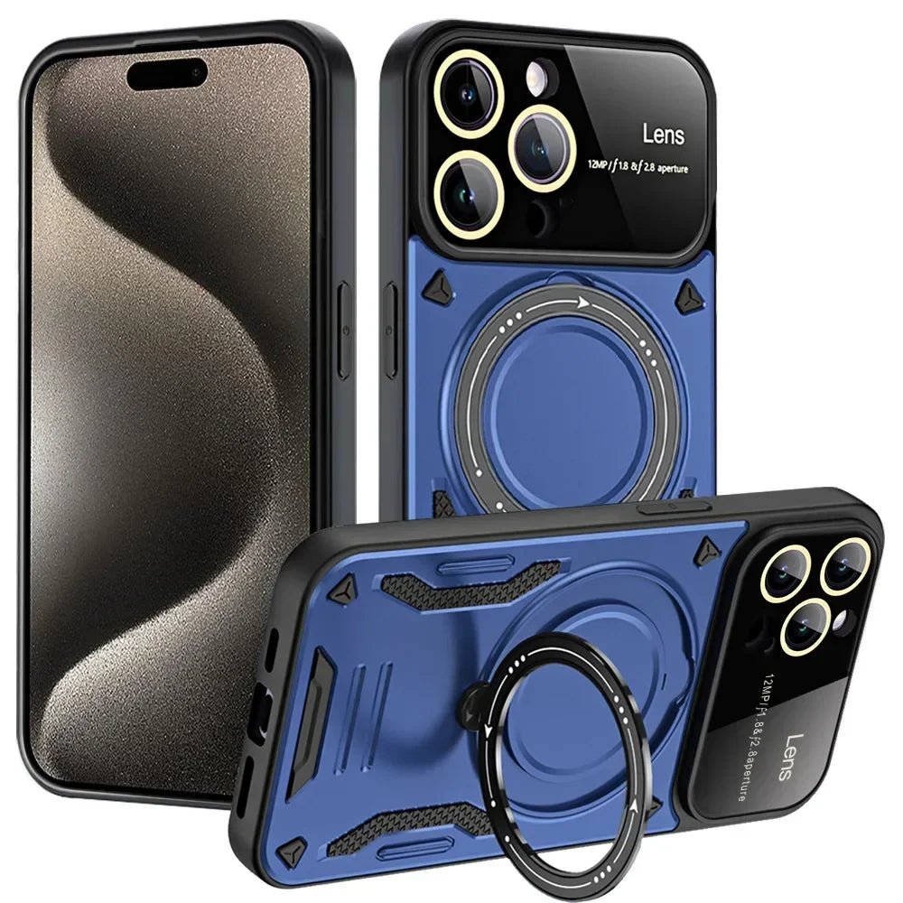 Shop ArmorLens 360: Rotating Stand Magnetic iPhone Case | Full Coverage Lens Protection Mobile Phone Case sale