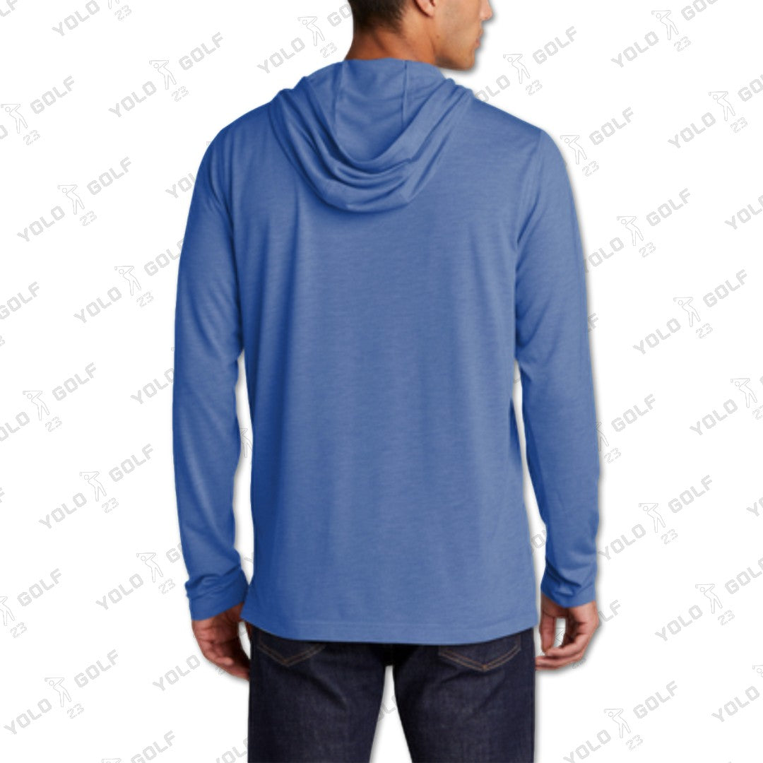 Royal Tri-Blend Moisture-Wicking Long Sleeve Hoodie from YOLO Golf Sportswear Activewear 