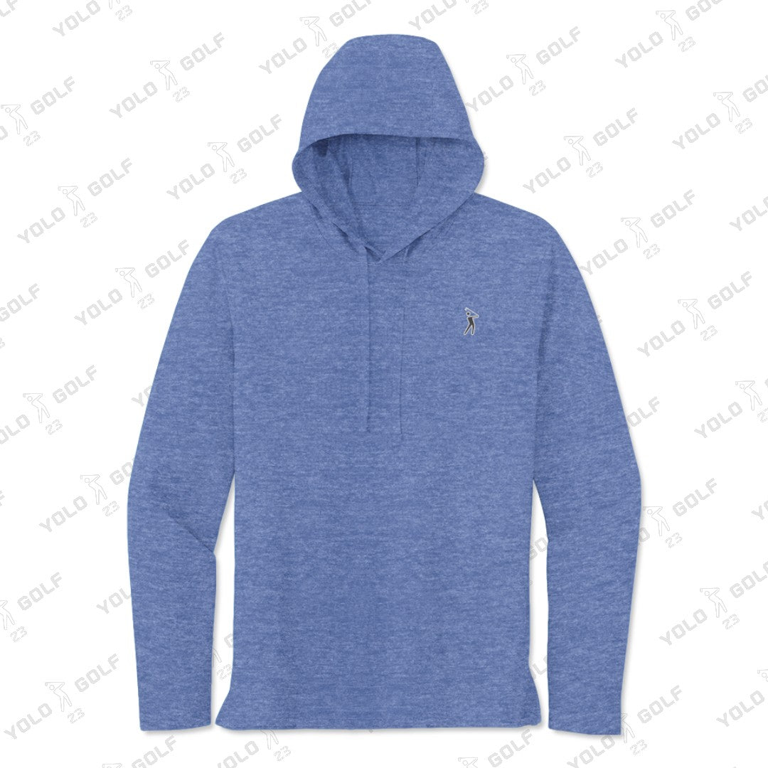 Royal Tri-Blend Moisture-Wicking Long Sleeve Hoodie from YOLO Golf Sportswear Activewear 