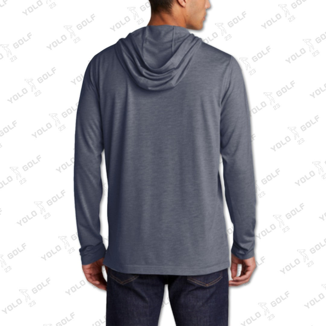 Navy Tri-Blend Moisture-Wicking Long Sleeve Hoodie from YOLO Golf Sportswear Activewear 