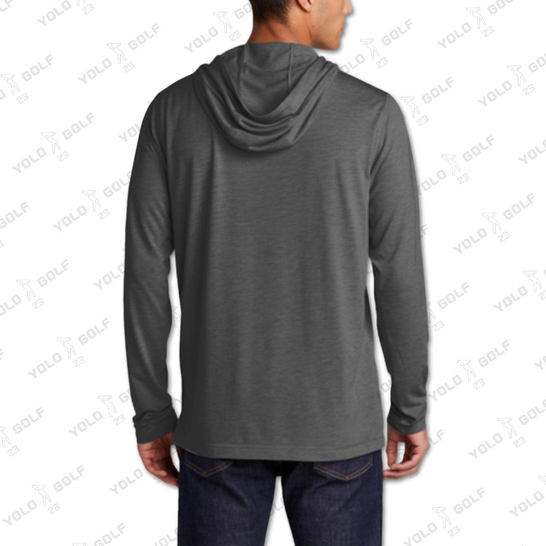 Gray Tri-Blend Moisture-Wicking Long Sleeve Hoodie from YOLO Golf Sportswear Activewear 