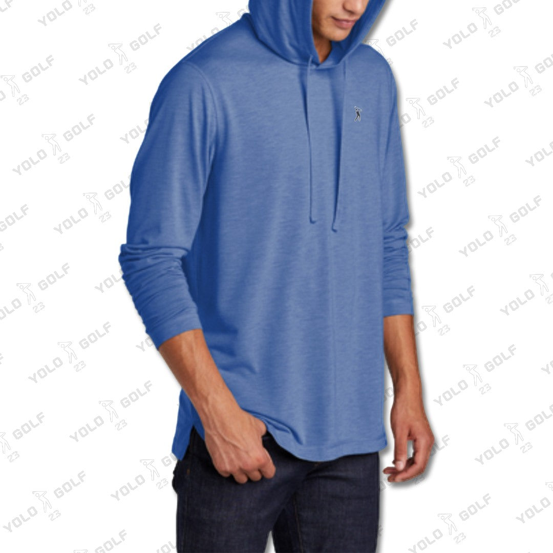 Royal Tri-Blend Moisture-Wicking Long Sleeve Hoodie from YOLO Golf Sportswear Activewear 