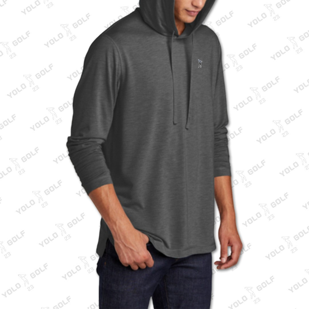 Gray Tri-Blend Moisture-Wicking Long Sleeve Hoodie from YOLO Golf Sportswear Activewear 