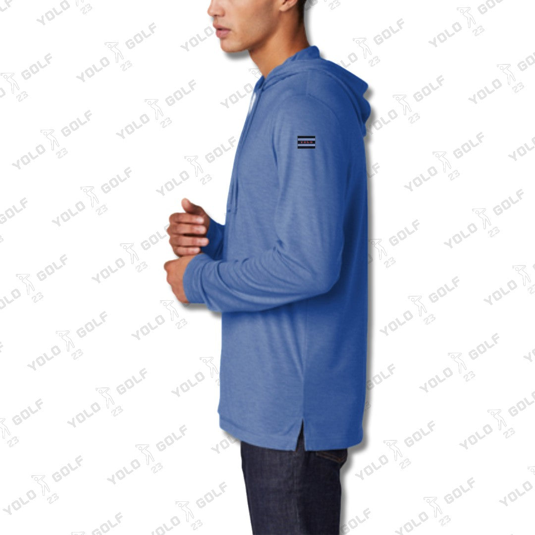 Royal Tri-Blend Moisture-Wicking Long Sleeve Hoodie from YOLO Golf Sportswear Activewear 