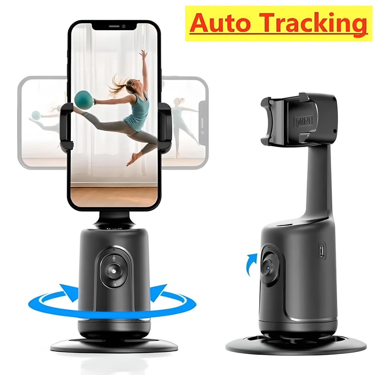 CaptureGenius 360° Smart Cam Holder | Face Auto - Tracking Gimbal | AI Smart Tripod | Creator Video Vlog Live Stabilizer trending Phone Accessories YOLO Yard