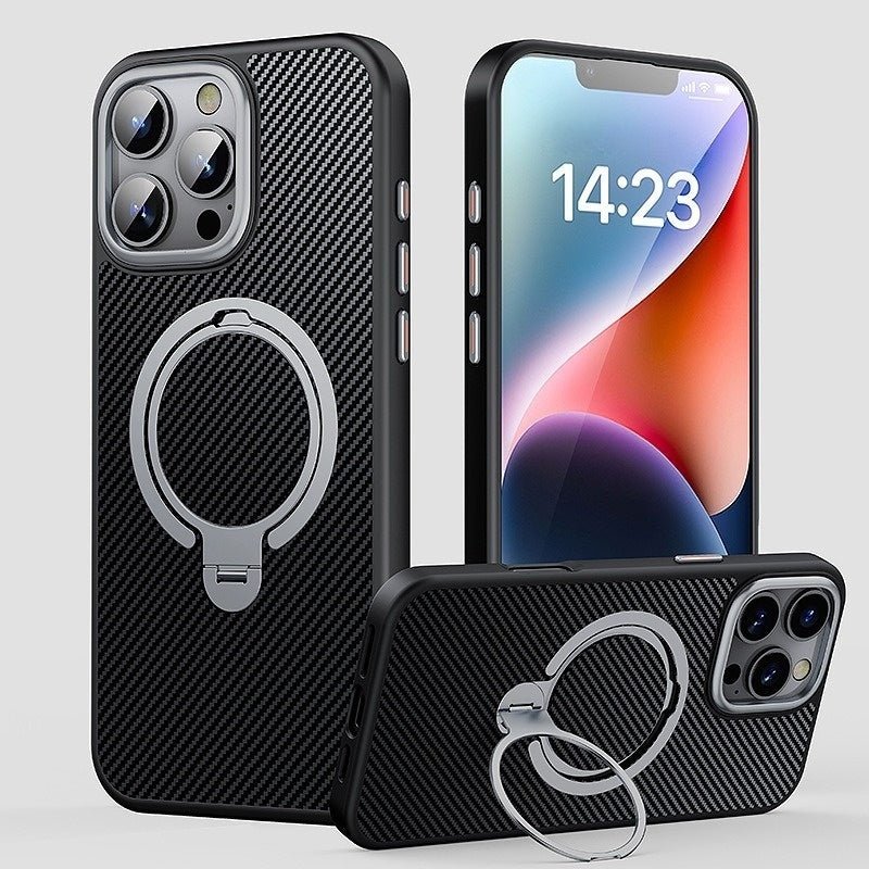 Shop CarbonShield 360: Rotating Stand Magnetic iPhone Case | Reinforced Shockproof Frame on sale