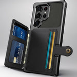 Leather Wallet Case Galaxy S24 S23 Ultra Plus Photo Pocket & 5-Card Holder MagSafe Charging trending Phone Accessories YOLO