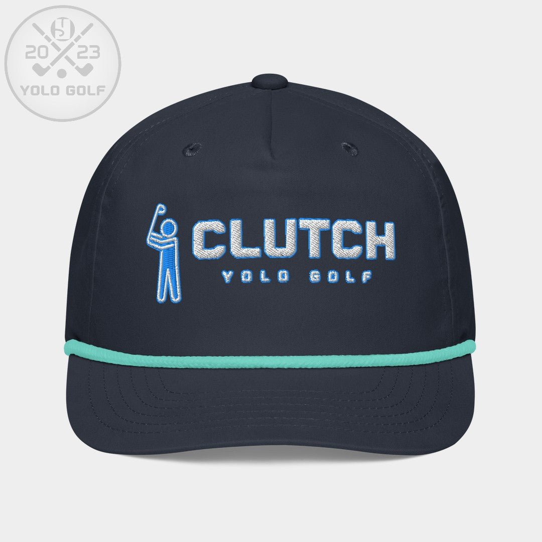 Shop "Clutch" Golf Rope Cap (White Teal Embroidery) on sale