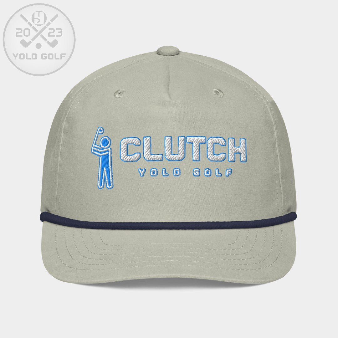 Shop "Clutch" Golf Rope Cap (White Teal Embroidery) on sale