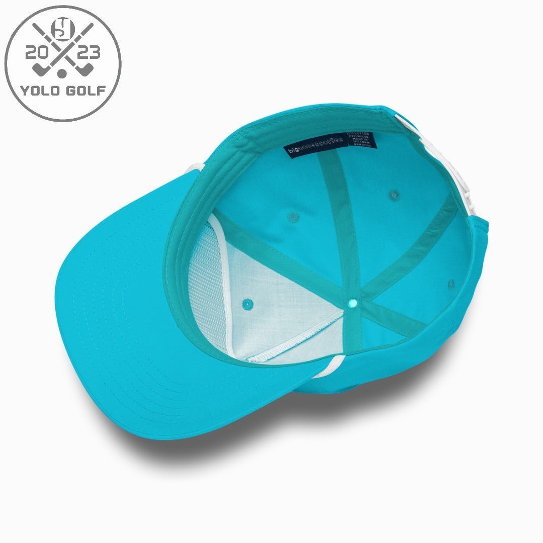 Shop "Clutch" Golf Rope Cap (White Teal Embroidery) on sale