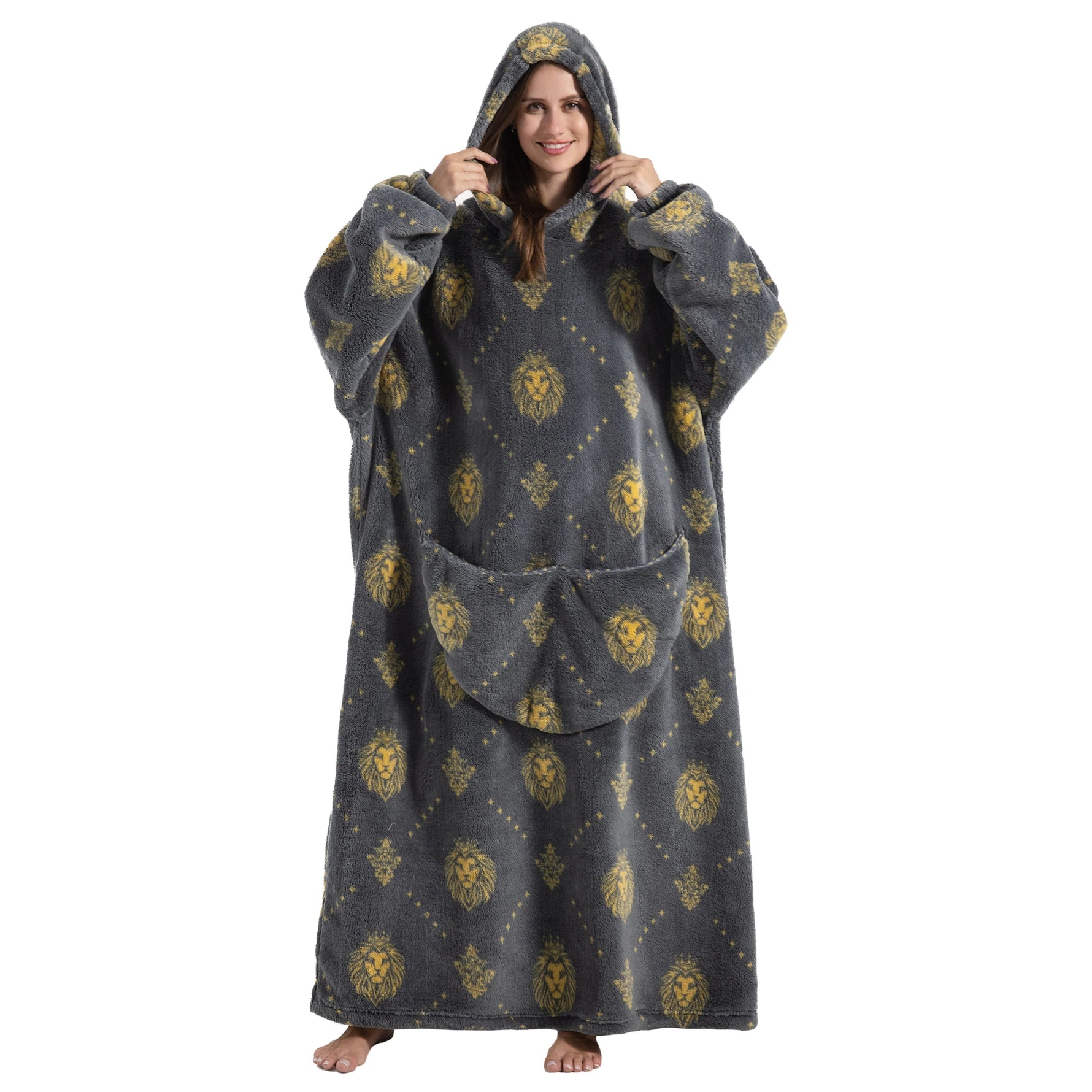 CozyHaven Deluxe Sherpa Hoodie - YOLO Yard Oversized Blanket Hoodie bestdeals Extra Long Fleece