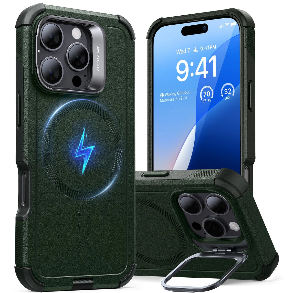 Shop CyberTough: HaloLock Lens Stand MagSafe iPhone Case | 7x Military - Grade Shockproof on sale