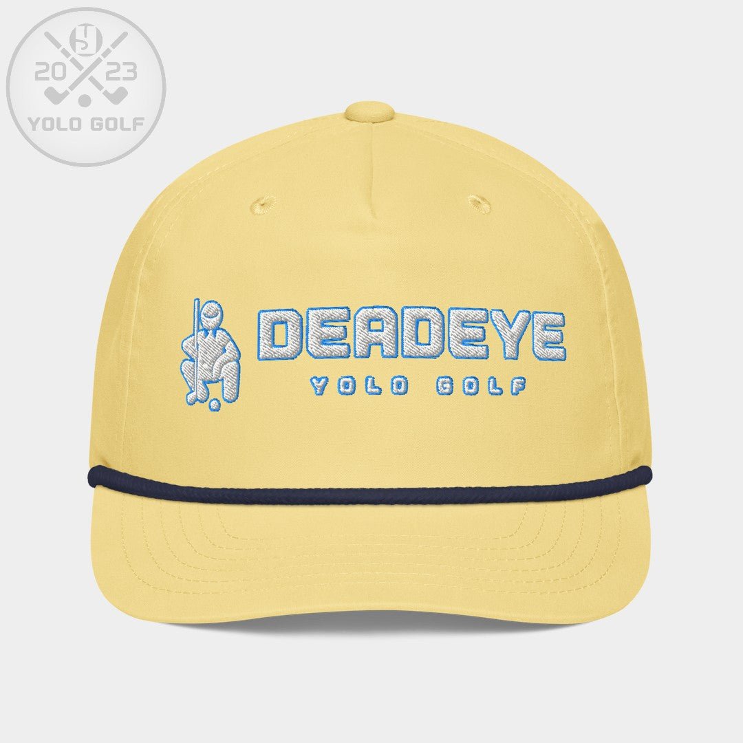 Shop "Deadeye" Golf Rope Cap (White Teal Embroidery) on sale