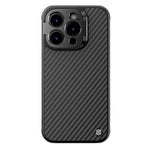 KevlarCare Aramid Fiber Premium iPhone Case | Lens Bracket-Stand | Magnetic Wireless Charging | 15 14 13 Pro Max Pro | Carbon Fiber Pattern