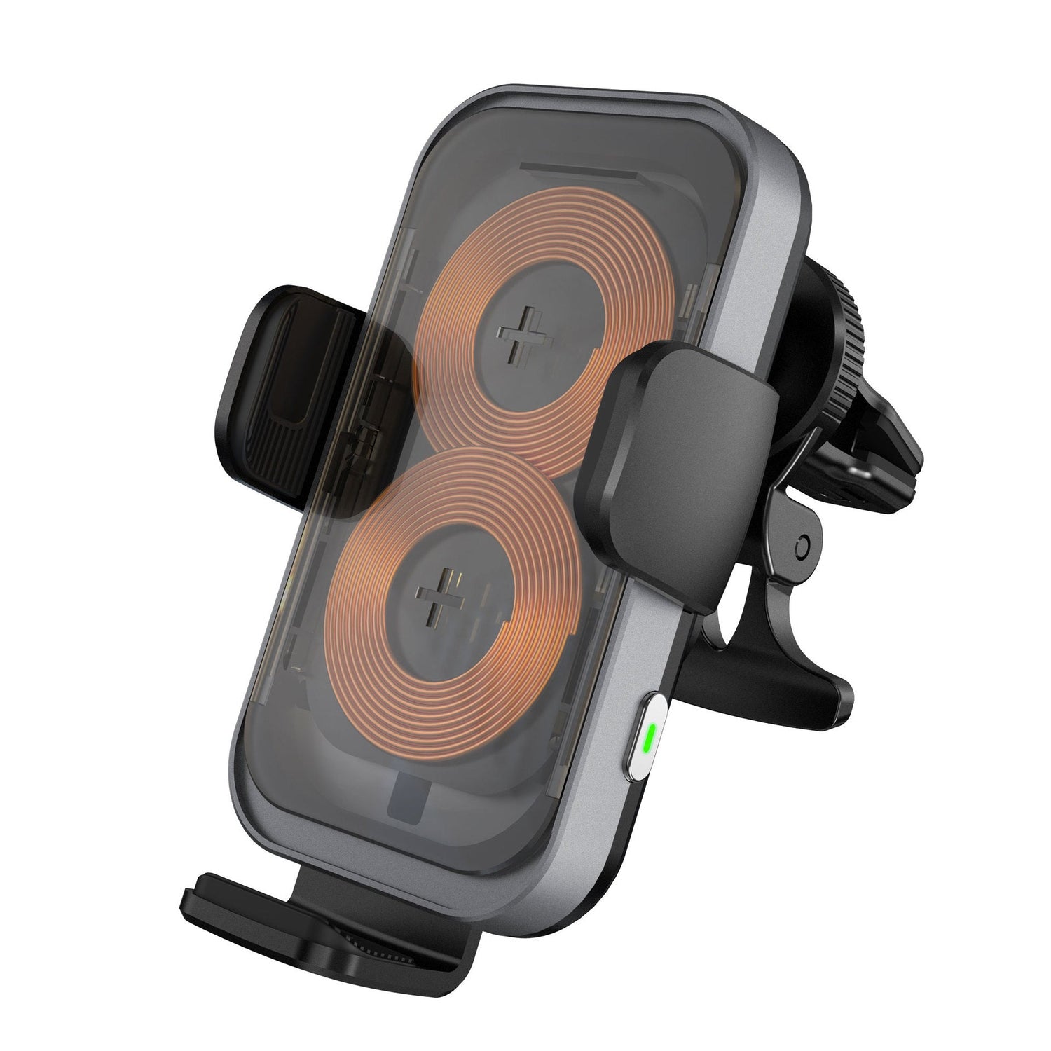 DuoCharge Fast Charging Car Phone Mount | Double Charging Coil | 2-in-1 Strong Suction + Air Vent Phone Holder YOLO Yard