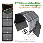 EcoLite Charge Foldable Portable Solar Panels | Powerful 45W Output Lightweight & Waterproof Power 3 Devices Low Sunlight