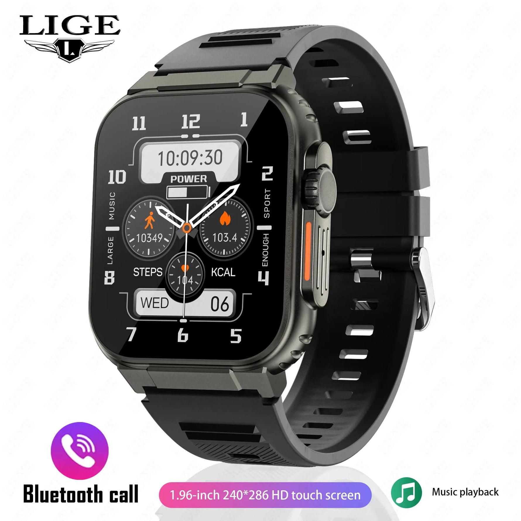 Shop EverLast Ultra Watch: 1.96" (50mm) Lg Screen Health Monitor | 600mAh Ext Battery | iOS + Android on sale