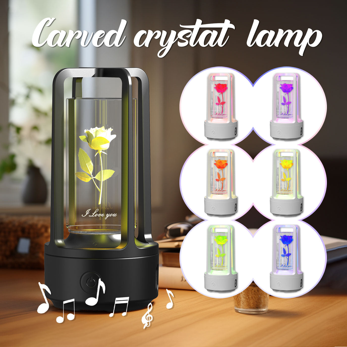 Creative 2-in-1 Audio Acrylic Crystal Lamp | Bluetooth Speaker | Touch Night Light Lamp