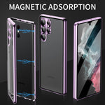 Galaxy Guard Magnetic Privacy Armor (S24 - S22) Aluminum Alloy Frame Magnetic Closure 360 Protection Privacy Phone Case